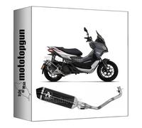 arrow full system exhaust + header-pipes homologated open urban black aluminium with steel black end cap compatible with aprilia sr 200 gt 2024 mototopgun