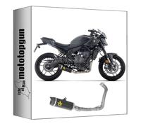 arrow full system exhaust r thunder black aluminium carby endcap compatible with yamaha mt07 mt-07 2025 mototopgun 71095akn