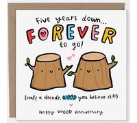 Arrow Gift Co - 5TH Anniversary Card, Funny Wood Anniversary Card, Wedding Anniversary