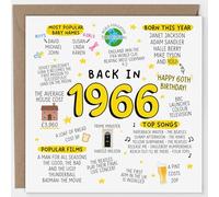 Arrow Gift Co - Back in 1966 60th Birthday Card - Funny Milestone Birthday Card, Year You Were Born Trivia