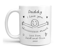 Arrow Gift Co - Daddy I Love You This Much, We Love You This Much Mug - Personalised Dad Mug, Birthday Gift, for Him, Personalised Gift