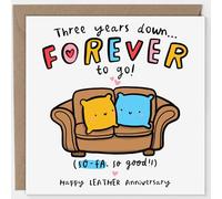Arrow Gift Co - Funny 3rd Anniversary Card - Leather Anniversary Card - Sofa so Good Wedding Anniversary Card with Kraft Envelope