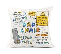 Arrow Gift Co - Funny Cushion for Dad, Dad's Chair Cushion, Dad's Not Sleeping, Resting His Eyes, Birthday Gift, Linen Cushion