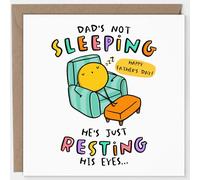 Arrow Gift Co - Funny Father's Day Card - Dad's Not Sleeping - Resting His Eyes