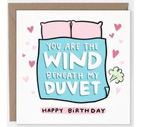 Arrow Gift Co - Funny Romantic Birthday Card - Wind Beneath My Duvet