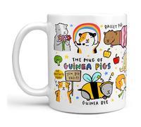Arrow Gift Co - Guinea Pig Ceramic Coffee Mug, Cute Animal Cartoon Design, White