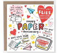Arrow Gift Co Happy Paper Anniversary Card, Time Just Flies When We're Together, First Anniversary Card, We're On A Roll