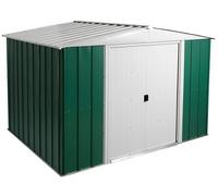 Arrow Greenvale 10X8 Ft Apex Green & White Metal 2 Door Shed With Floor - Assembly Service Included