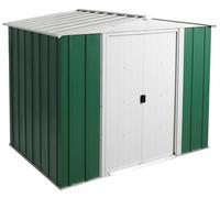Arrow Greenvale 8X6 Ft Apex Green & White Metal 2 Door Shed With Floor - Assembly Service Included