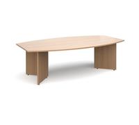Dams Arrow Head Leg Radial Boardroom Table 2400mm X 800/1300mm - Beech