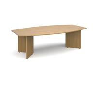 Dams Arrow Head Leg Radial Boardroom Table 2400mm X 800/1300mm - Oak