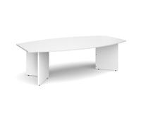 Dams Arrow Head Leg Radial Boardroom Table 2400mm X 800/1300mm - White