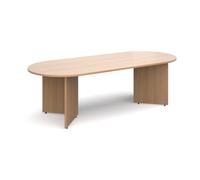 Dams Arrow Head Leg Radial End Boardroom Table 2400mm X 1000mm - Beech