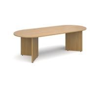Dams Arrow Head Leg Radial End Boardroom Table 2400mm X 1000mm - Oak