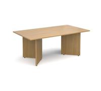 Dams Arrow Head Leg Rectangular Boardroom Table 1800mm X 1000mm - Oak
