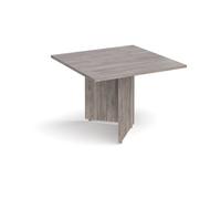Arrow head leg square extension table 1000mm x 1000mm - grey oak