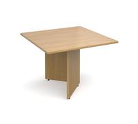 Arrow head leg square extension table 1000mm x 1000mm - oak