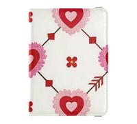 Arrow Heart Floral Pattern Red Leather decorative Passport Holder Covers Case Vaccine Card Holder Cover Combo Document Organizer Holder Accessories Lightweight, arrow heart floral pattern red, One