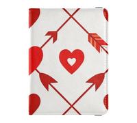 Arrow Heart Pattern Red Leather decorative passport holder for travel family Travel Documents Organizer Protector Passport Holder Combo with Vaccine Card Slot Ultra Slim, arrow heart pattern red, One