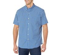 Arrow Men's Hamilton Poplins Short Sleeve Button Down Plaid Shirt, Blue Azalia, XXL