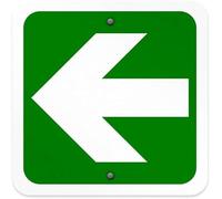 Arrow Pointing to The Left Emergency Exit Metal Tin Sign 12x12 inches
