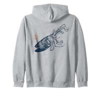 Arrow Squid - Japanese Style with Kanji Stamp Zip Hoodie