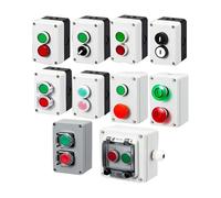 Arrow symbol indicates start and stop self-reset Momentary Waterproof button box switch emergency stop industrial control box(C)