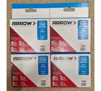 ARROW T-50 T50 12mm TYPE G TACKER STAPLES 4 x 1250 (4 PACKS OF 1250)