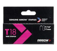 Arrow Staples T18 Box 1000 - 7/16 in, Silver