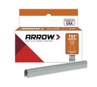 Arrow T25 Staples 11mm (7/16in) (Box 1000) in Silver | Size: 1000mm x 1000mm Arrow Silver 1000mm x 1000mm