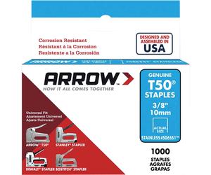 Arrow T50 Stainless Steel Staples 10mm Pack of 1000
