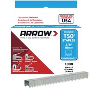 Arrow T50 Stainless Steel Staples Size: 3/8" - 10mm Pack: 1000