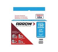 Arrow T50 Stainless Steel Staples Size: 3/8" - 10mm Pack: 1000