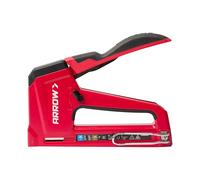 Arrow T50RED2 Heavy Duty Manual 2-in-1 Staple Gun and Brad Nailer for Upholstery, Framing, Insulation, Crafts, and Furniture, Red