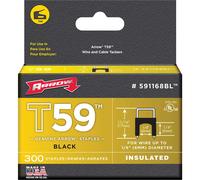 Arrow Fastener 091-591168BL .25 in. Insulated Staple Black 300- Box