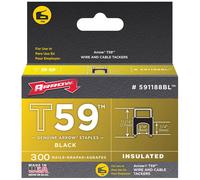 Arrow Insulated Staples T59 – 6 x 8 mm (1/4" x 5/16") Black – Box of 300
