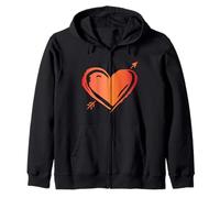 Arrow Through The Heart Cute Valentines Day Love Zip Hoodie