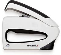 Arrow TT21 TruTac Forward Action Staple Gun, Manual Push Stapler for Upholstery, Crafts, Decorating, and Repairs, Fits JT21 Thin Wire Staples, Black/White
