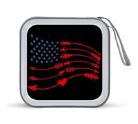 Arrow U.S.A. Flag Portable CD Case Holder 48 Capacity Travel DVD Storage Boxs Wallet Bag