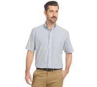 ARROW USA 1851 Men's Hamilton Poplins Short Sleeve Button Down Plaid Shirt, Blue Skyway, XL