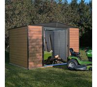 Arrow Woodvale 10X6 Ft Apex Coffee Metal 2 Door Shed