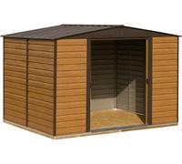 Arrow Woodvale 10X6 Ft Apex Coffee Metal 2 Door Shed With Floor