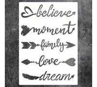 Arrow Words Wall Stencils Template Reusable Spray PaintStencils for Craft Painting On Wood Craft Canvas Walls Wood Furniture Decorations DIY Scrapbooking