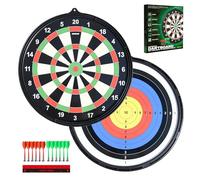Arrow180 Magnetic Dartboard Set, 17 Inch Reversible Board Game, 12 Magnetic Darts, Wall Hanging Kit Included
