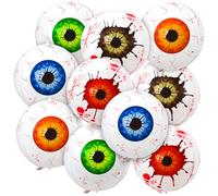 Arrowbash 10 Pcs Halloween Eyeball Pool Balloons 22 Inch Inflatable Eyeballs for Indoor and Outdoor Garden Yard Spooky Halloween Birthday Theme Party Beach Ball Decorations Supplies