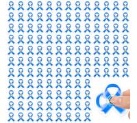 Arrowbash 100 Pcs Blue Ribbon Fidget Spinners Bulk Colon Colorectal Prostate Cancer Awareness Child Abuse Prevention Accessories Public Charitable Fundraising Souvenir Charity Party Favors Gifts