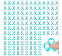 Arrowbash 100 Pcs Ovarian Cancer Awareness Gifts Teal Ribbon Fidget Spinners Cervical Sexual Assault Awareness Scleroderma Ptsd Thyroid Cancer Charity Party Favors for Charity Fundraising Party Supply