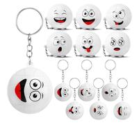 Arrowbash 12 Pcs Mini Funny Stress Balls Keychain, Sport Face Keychain Stress Relief Squeeze Sport Balls team Gifts for Women Men Sport Team Players Party Favor Birthday Gift (Volleyball)