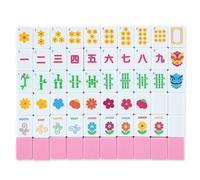 Arrowbash 160 Pcs American Mahjong Only, 1.2 Inches Pink Back Melamine Mahjong Tiles, Hand Carved Pattern for Mah Jong Social Games, Beginners, Mah Jong Lovers (Art Embossed)