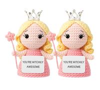 Arrowbash 2 Pcs Halloween Princess Crochet Doll, Knitted Princess Dolls, Funny Handmade Positive Gifts for Halloween Party, Emotion Support Cheer Gifts Birthday Party Decoration Favor